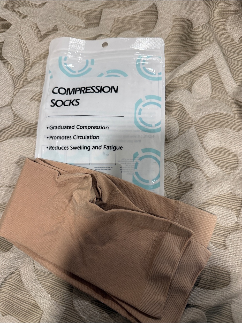 Beige Compression Socks - Graduated Support for woman 20-30 mmHg